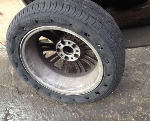 Punctured Tyre